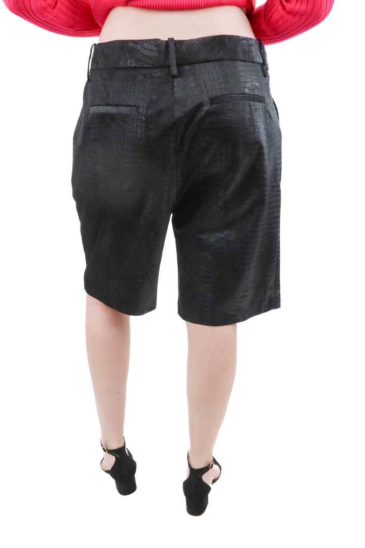 favorite daughter black croc shorts (34; retail $168)