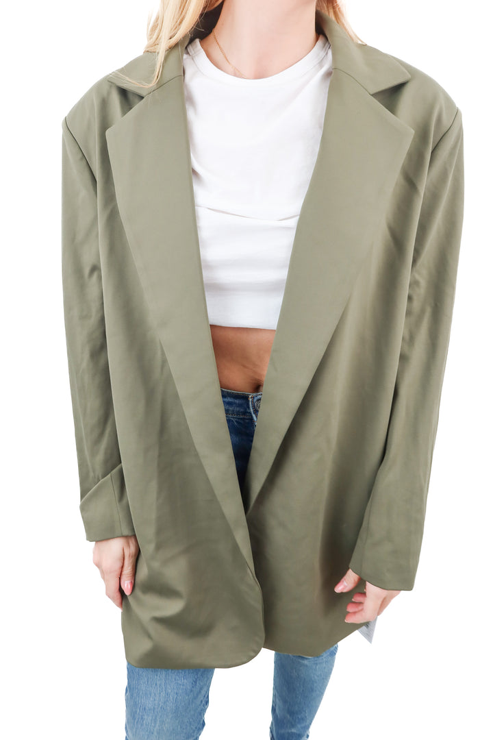 Cupshe x Jojo Fletcher army green oversize blazer NWT (M)