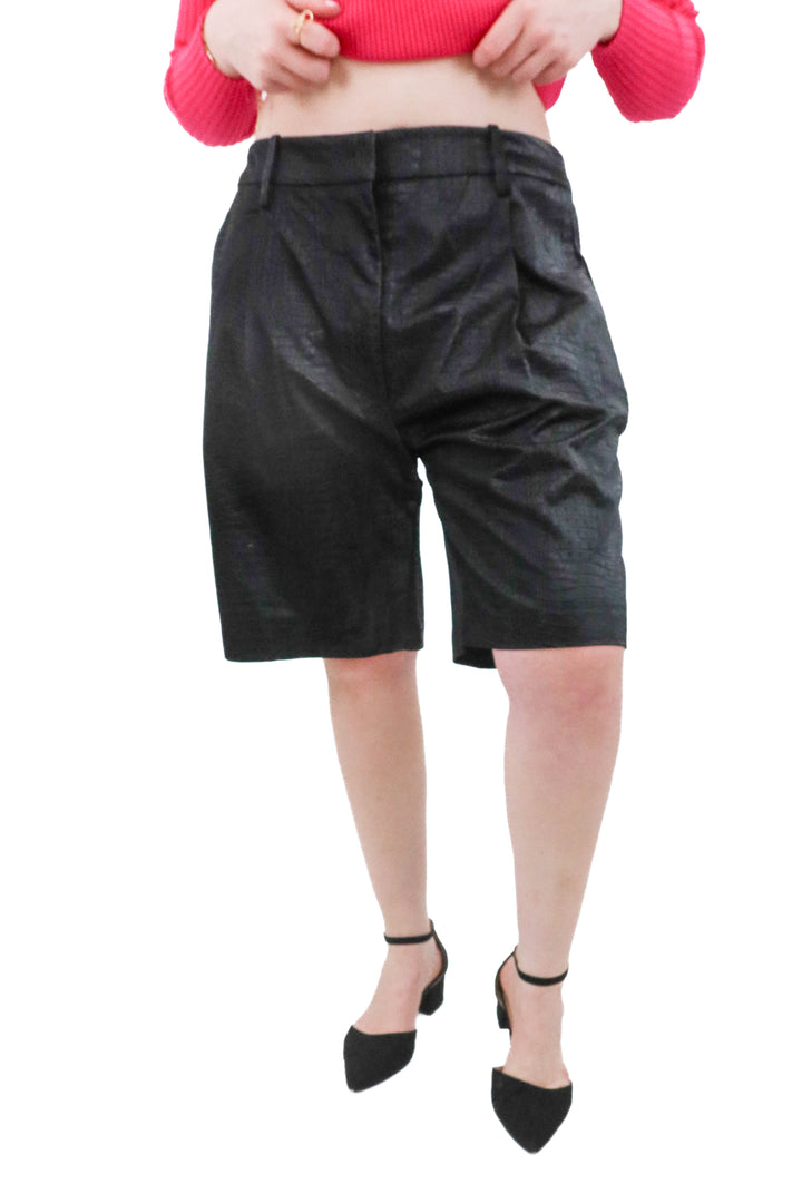 favorite daughter black croc shorts (34; retail $168)
