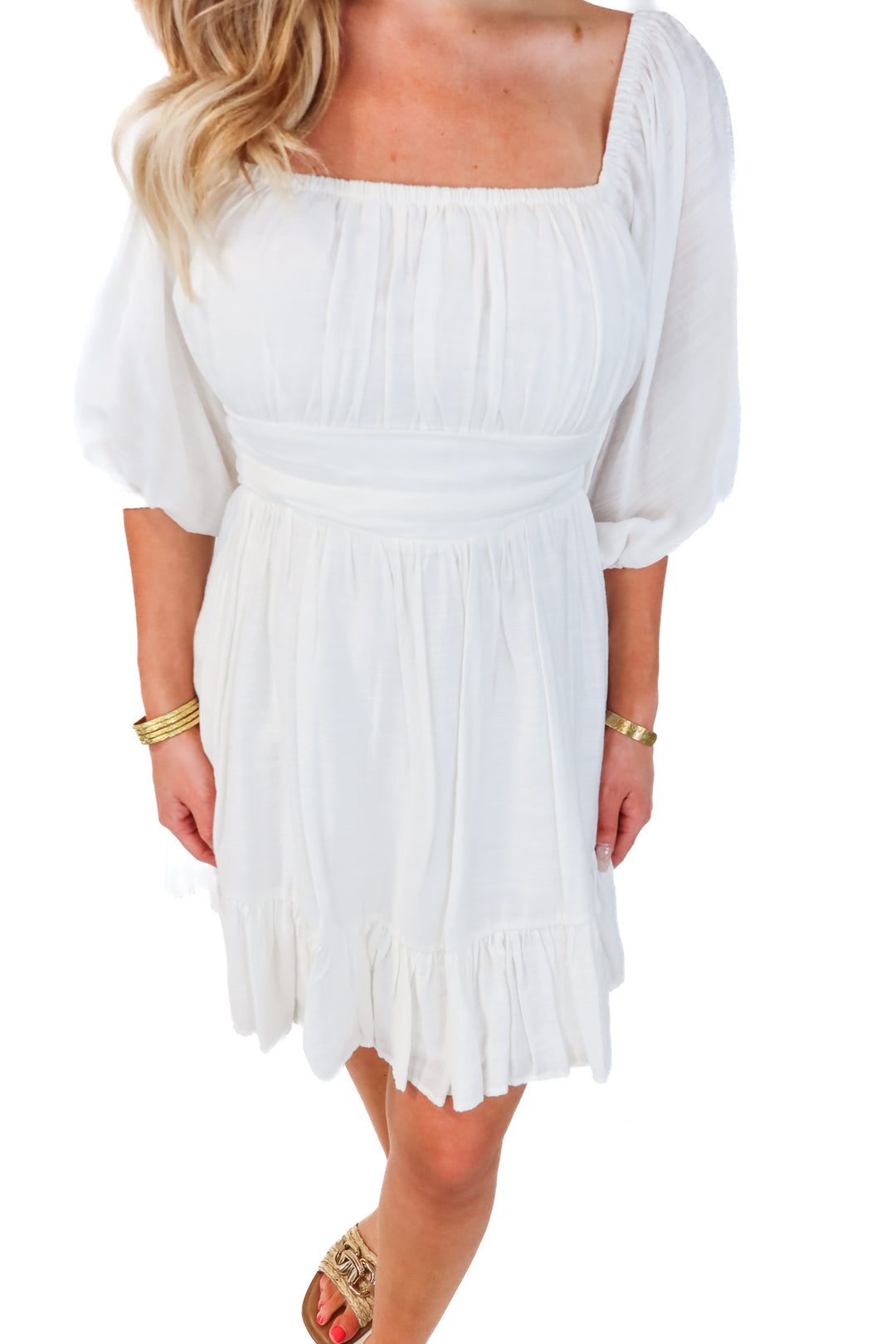 SOLD Selfie Leslie white dress (m; retail $89.99)
