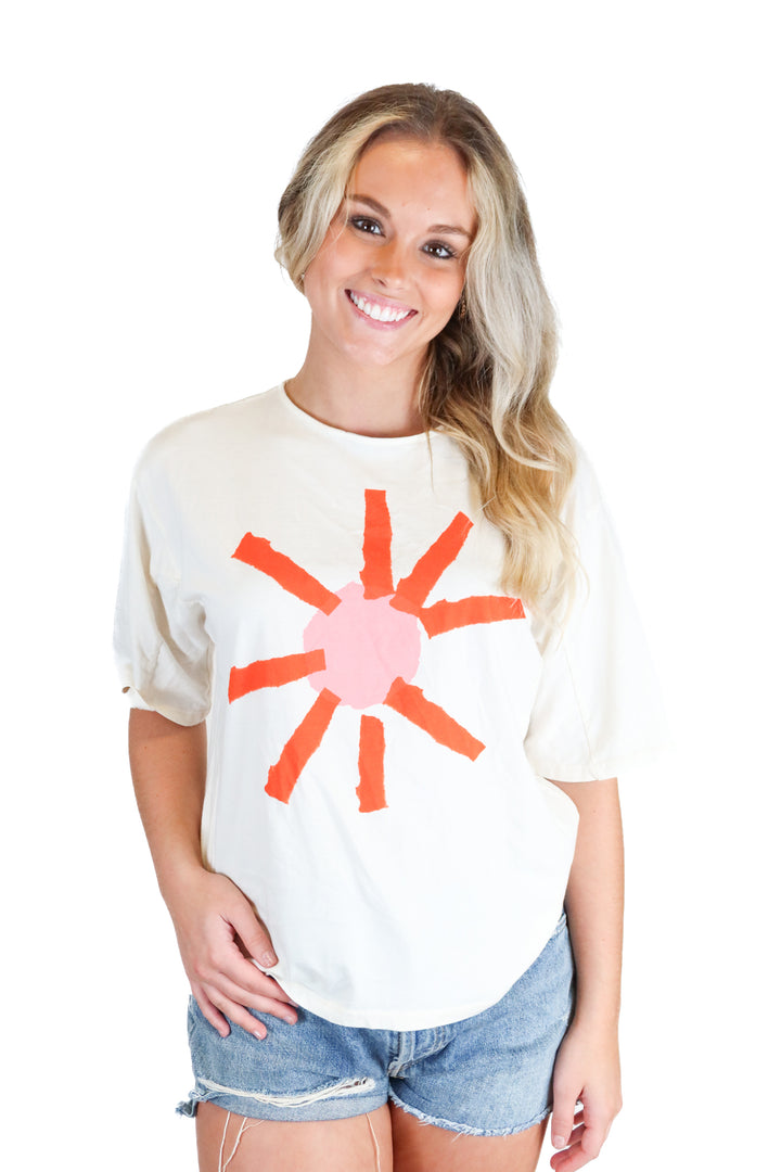 Bobo Choses Cream Sun Graphic Tee (XS; retail $80)