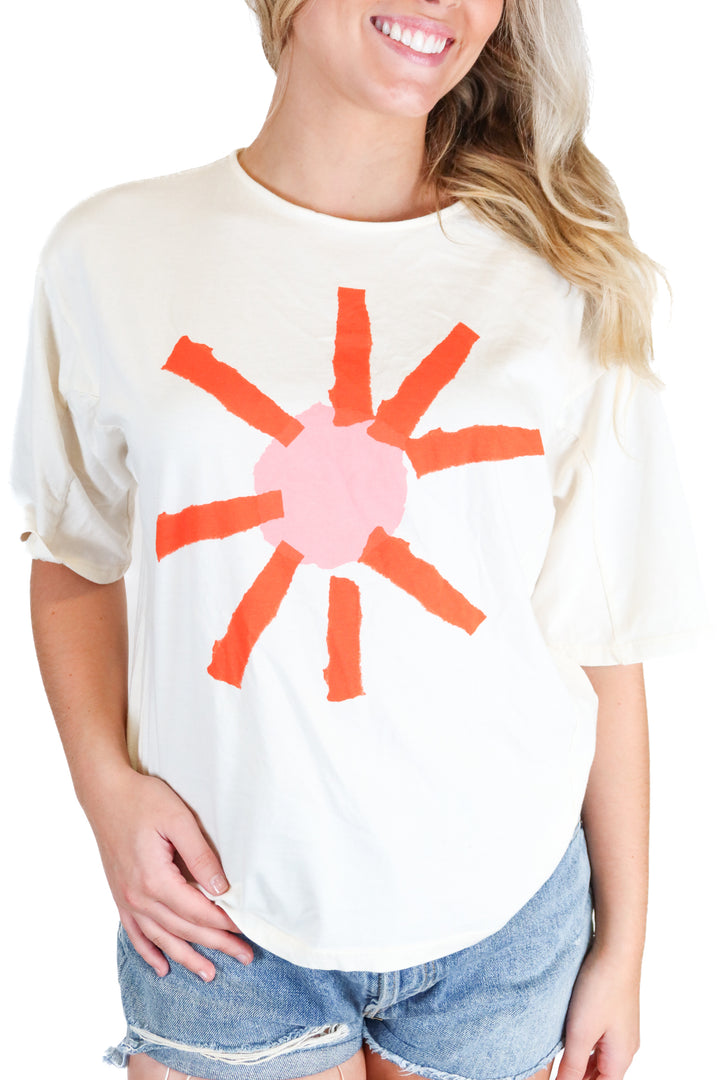 Bobo Choses Cream Sun Graphic Tee (XS; retail $80)