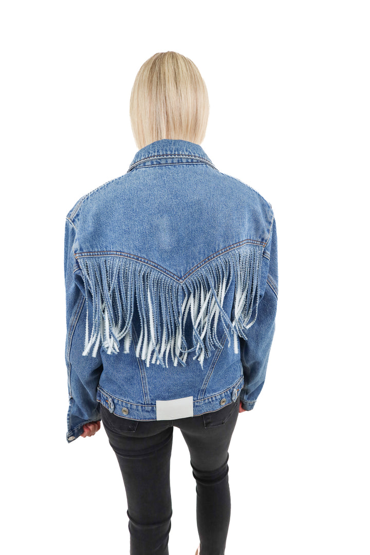MSGM fringe jean jacket (S)