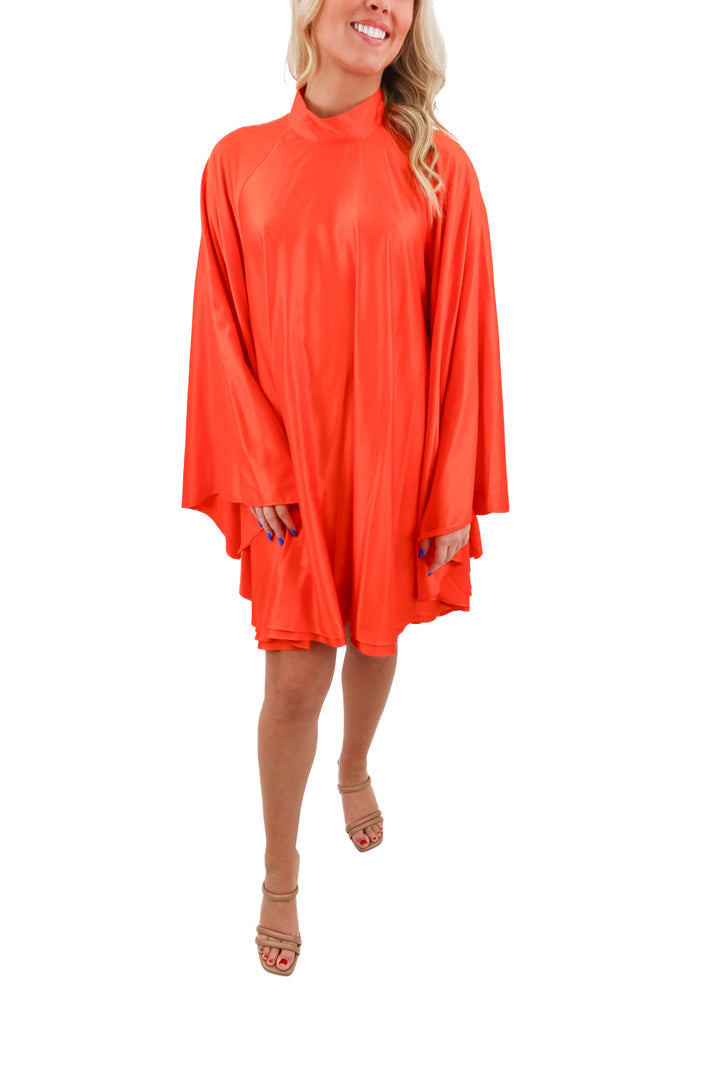 nasty gal orange flowy mini dress (m/l)