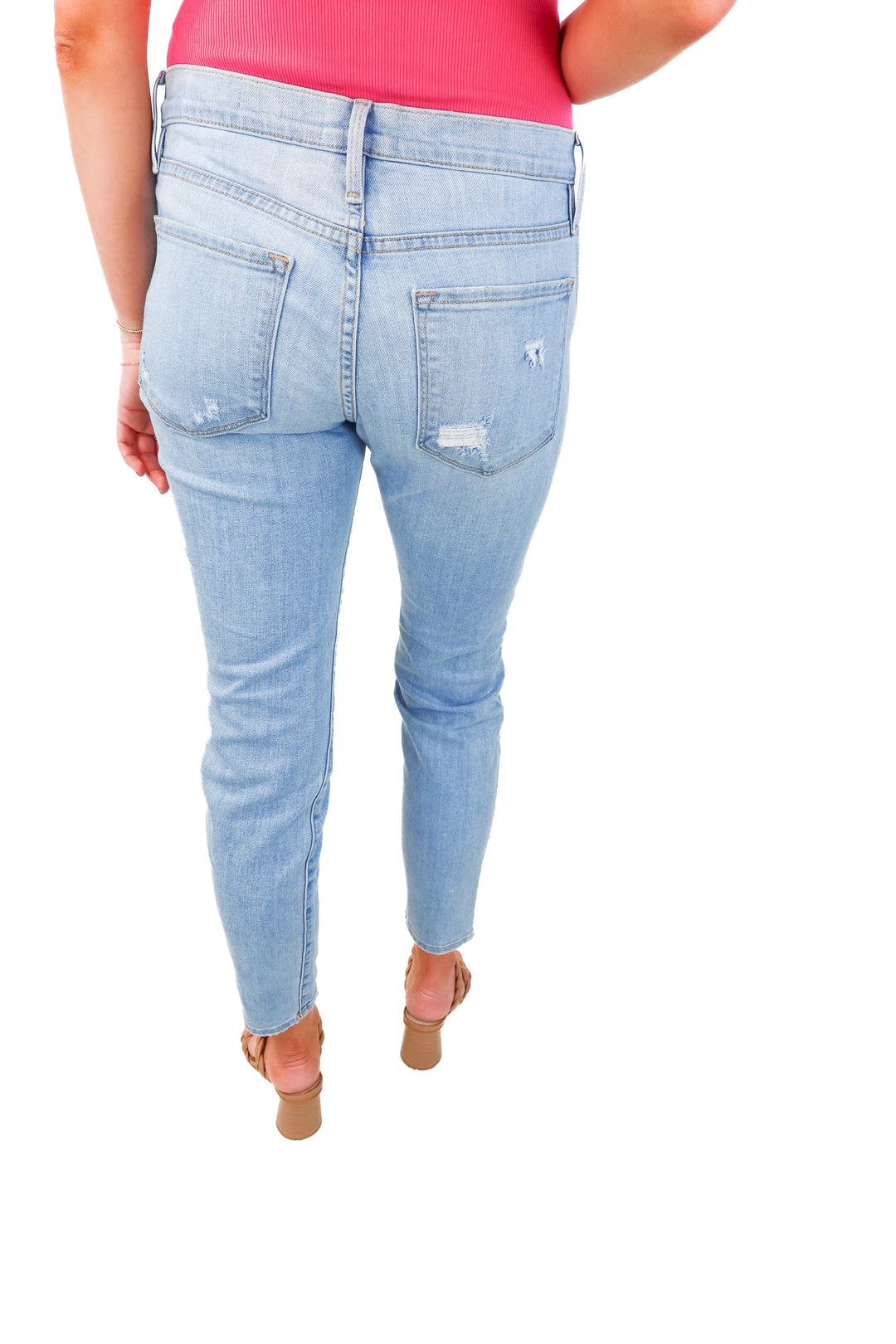 Frame light wash splatter paint jeans (26)