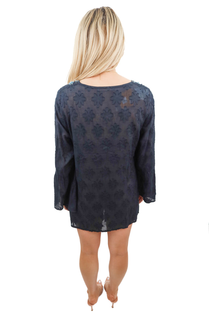 le soleil black/blue gem cover up NWT (s; retail $106)