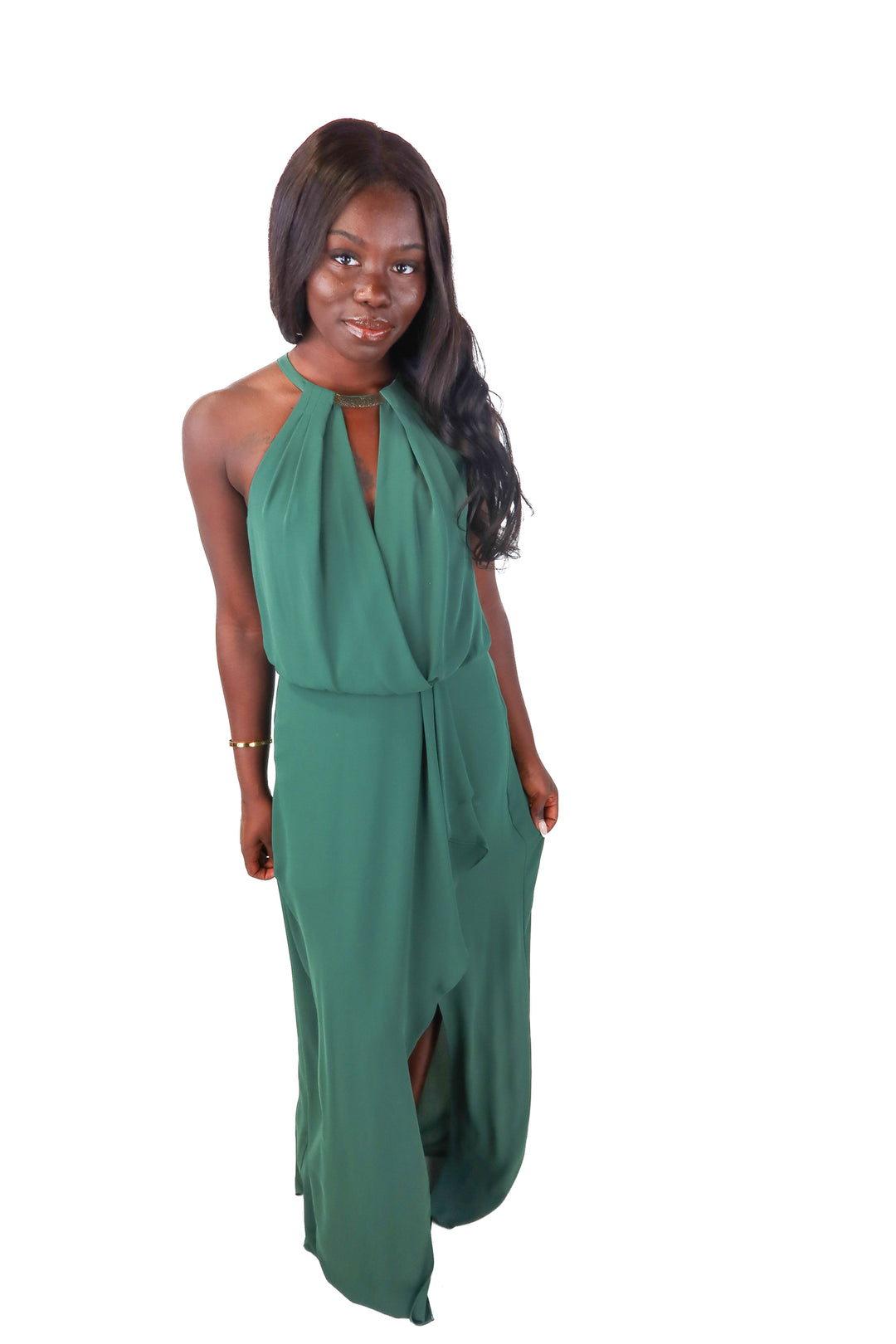 BCBG dark green maxi dress (0)