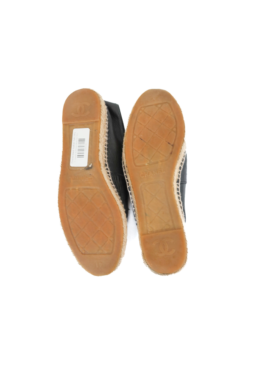 Chanel black leather espadrilles (41/ US11)