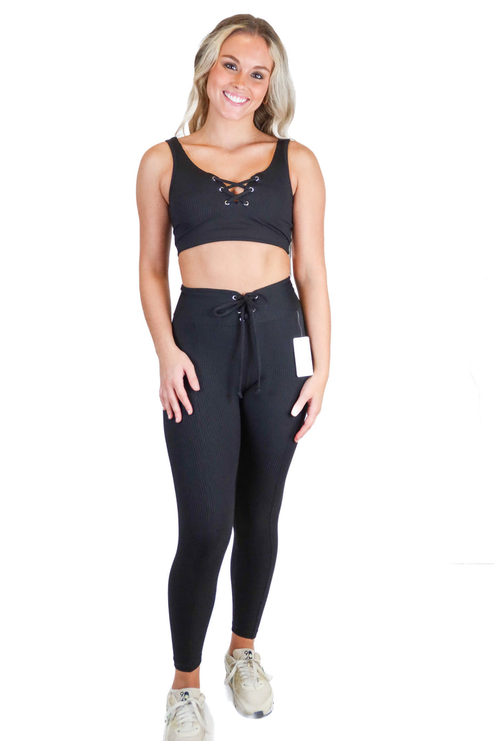 Year of Ours Black Rib Knit Set NWT (XS; Retail $82)