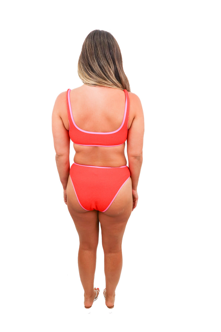 vici red/pink crinkle bikini (s/m; retail $98)