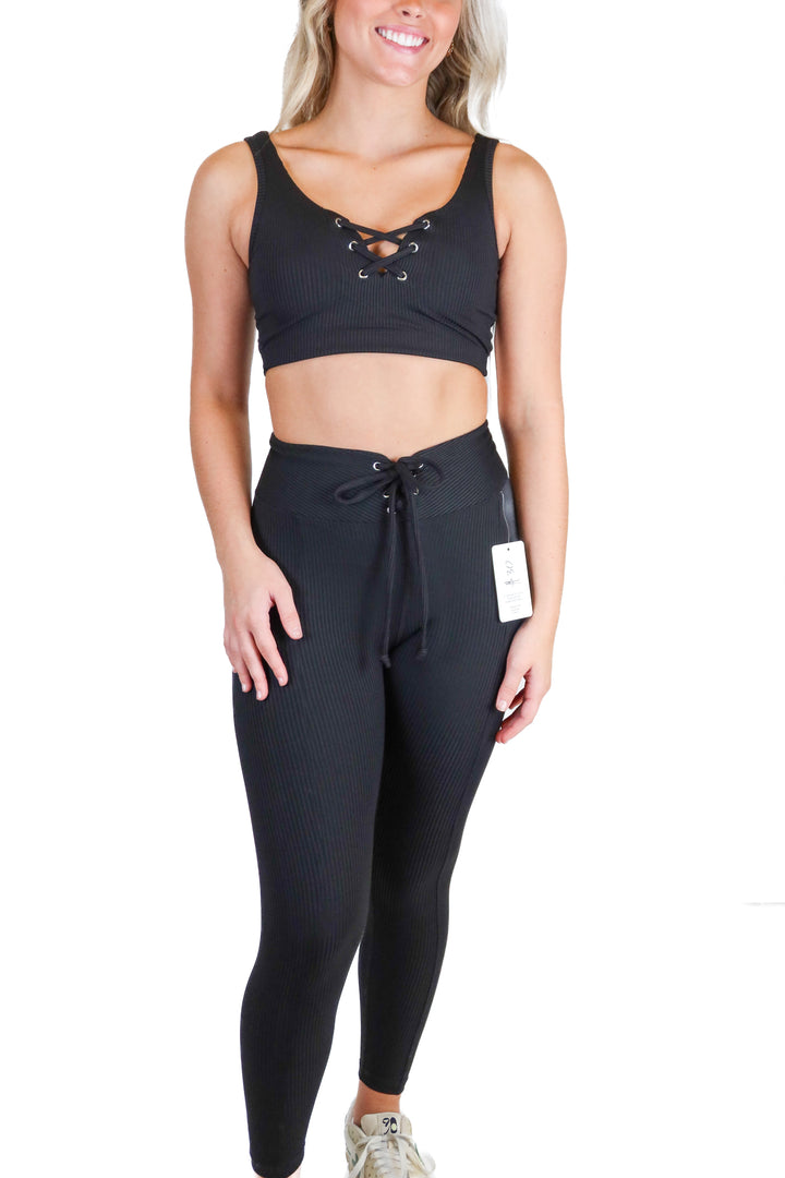 Year of Ours Black Rib Knit Set NWT (XS; Retail $82)