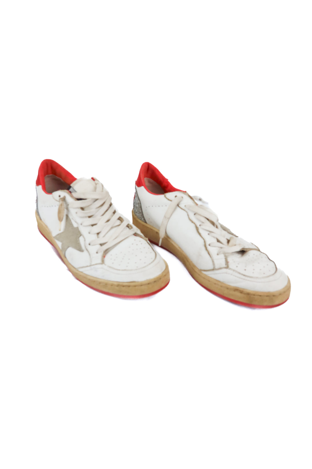 Golden Goose ballstars red and silver sneakers (40/ US10; retail $655)