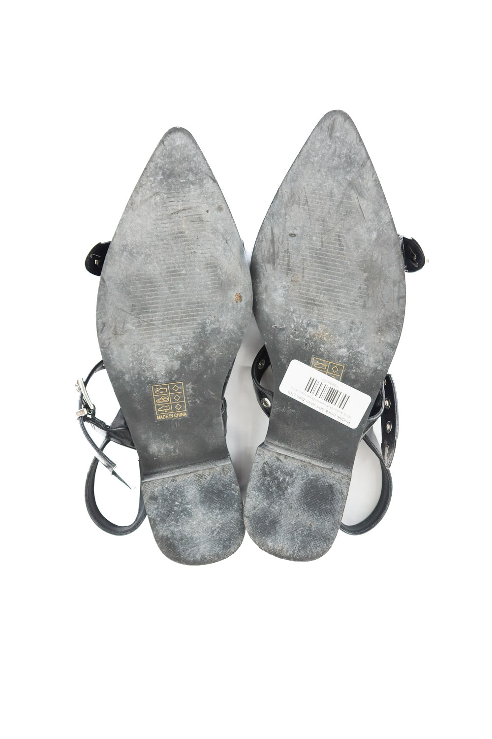 Podaik black and silver flats (10; retail $39)