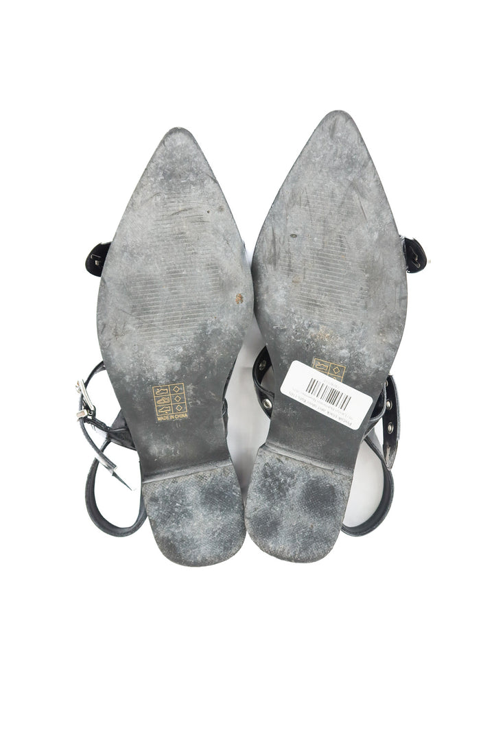 Podaik black and silver flats (10; retail $39)