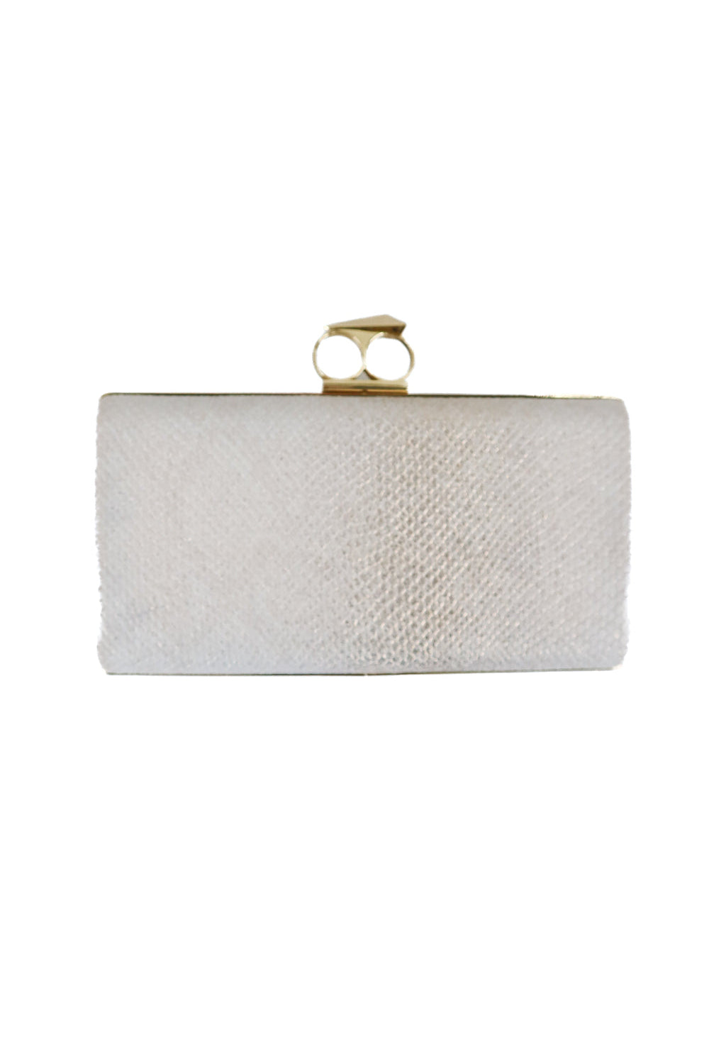Kate landry white and gold clutch