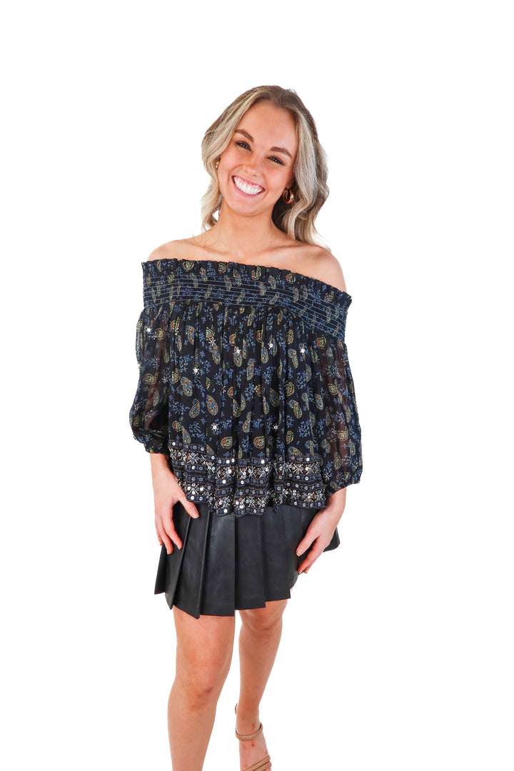 Free People Beaded Blouse (M; retail $138)