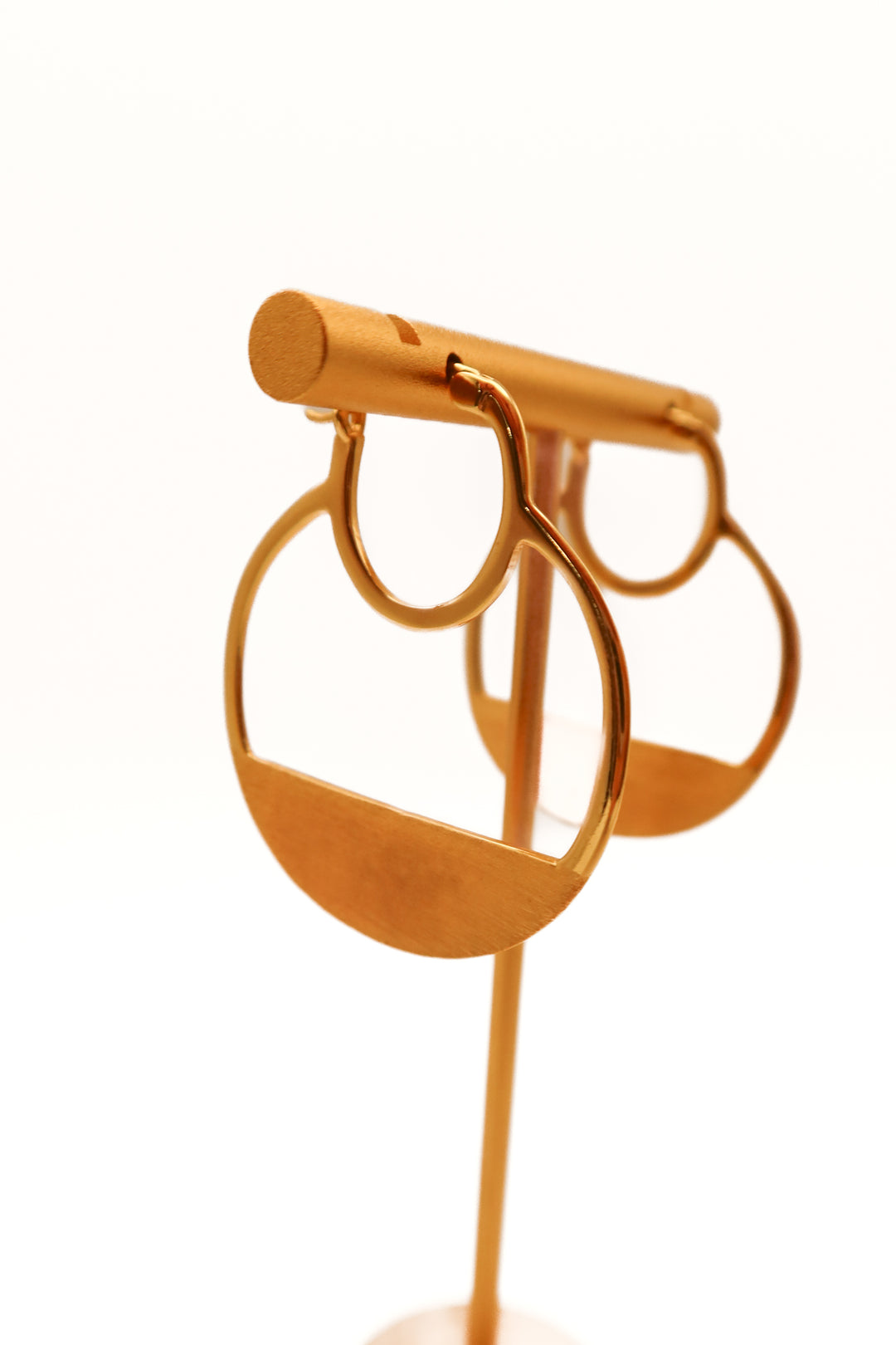 Gold half circle earrings