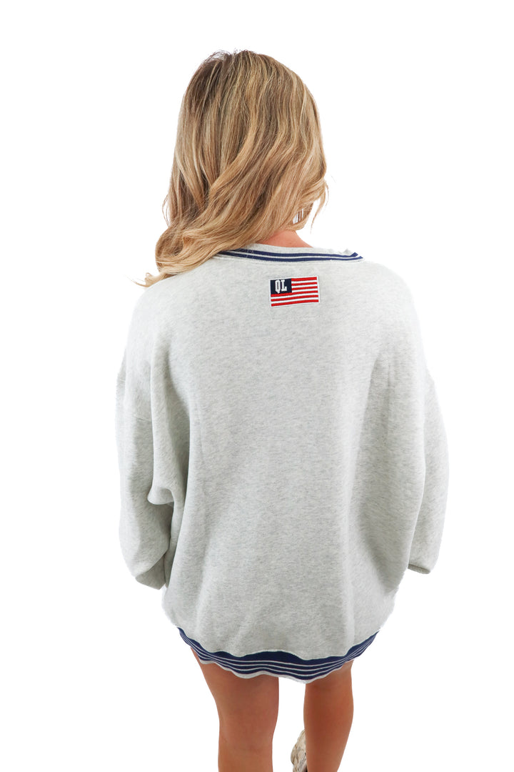 quintessential love grey "pookie" sweatshirt (L; retail $74)