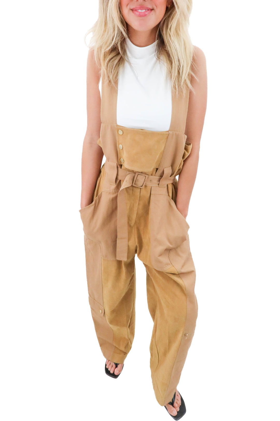 stella mccartney tan jumpsuit (IT40 / US 4; retail $1,730)