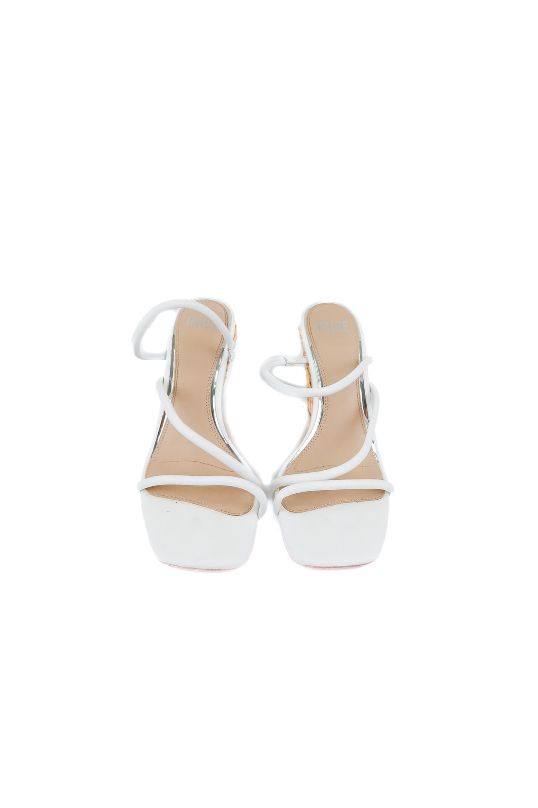 Paige rattan and white wedges (10; retail $298)