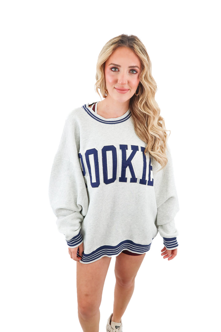 quintessential love grey "pookie" sweatshirt (L; retail $74)