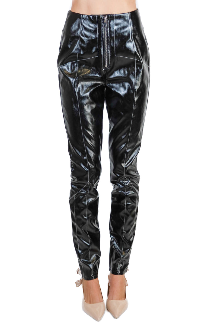 I am gia black patent leather pants (xs; retail $140)