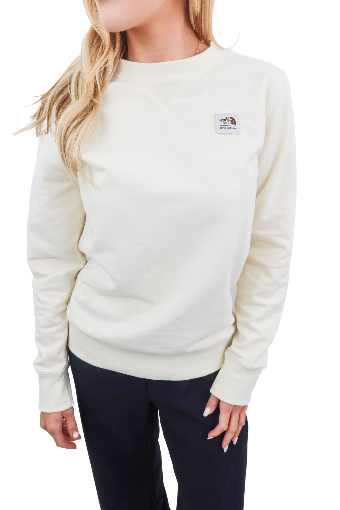 the north face ivory crewneck (xs; retail $60)