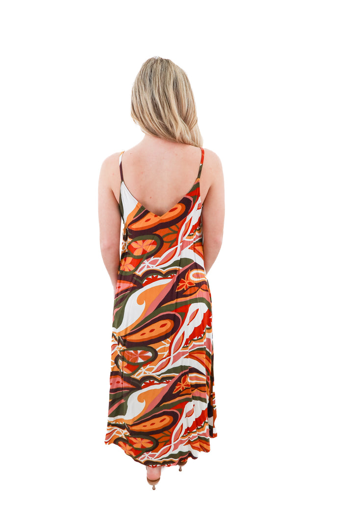 MSK tribal maxi dress (M)