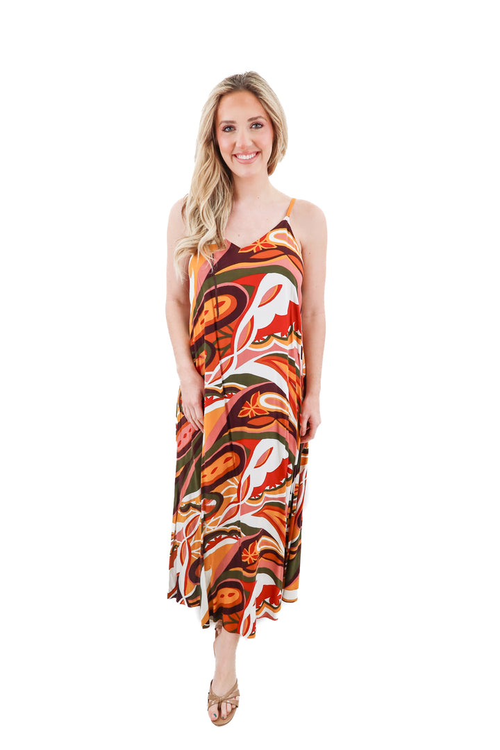 MSK tribal maxi dress (M)