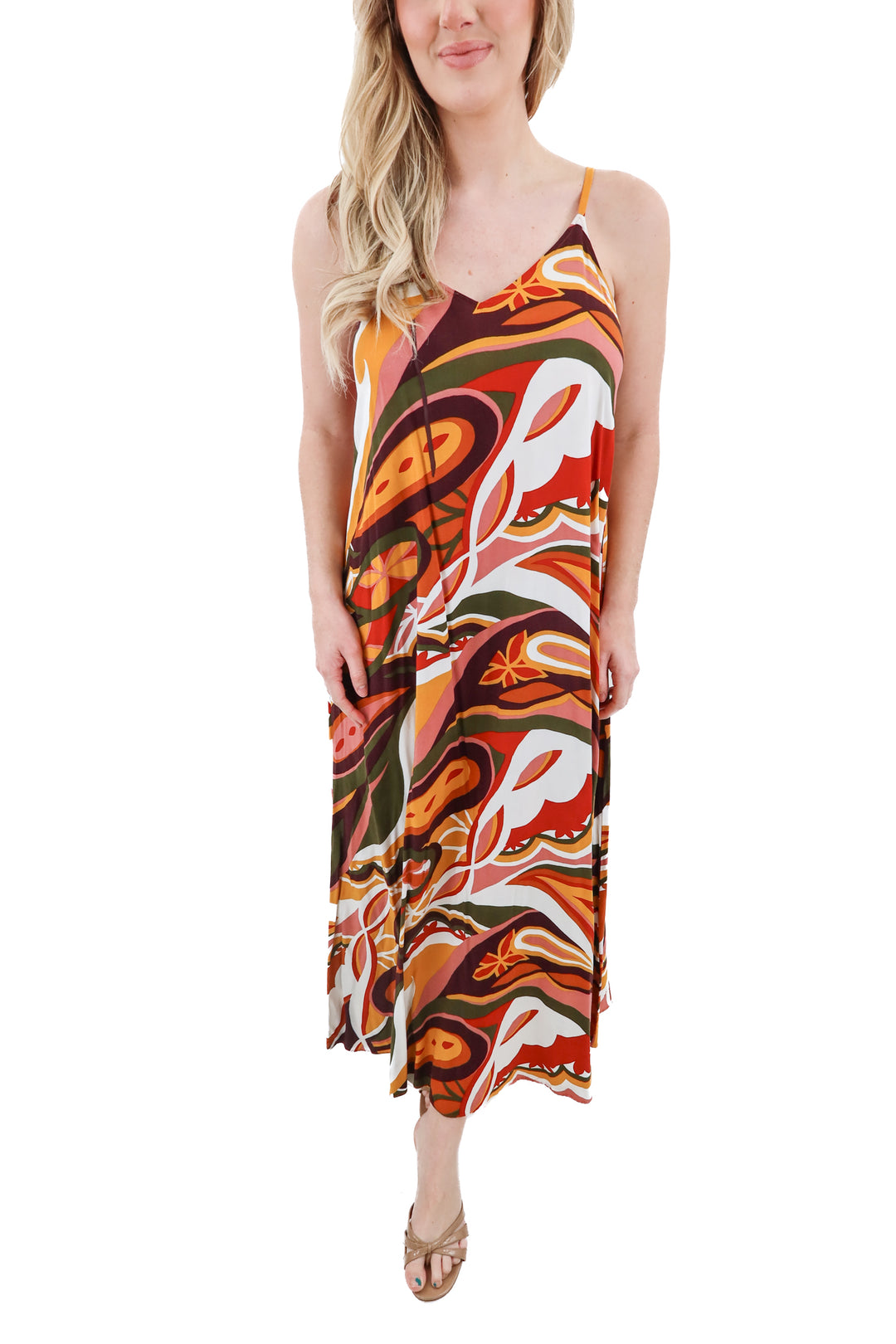 MSK tribal maxi dress (M)