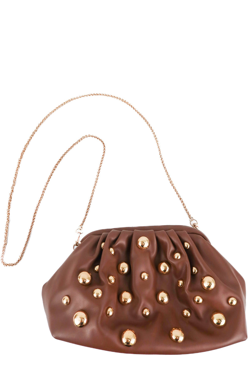 Urban expressions brown studded clutch