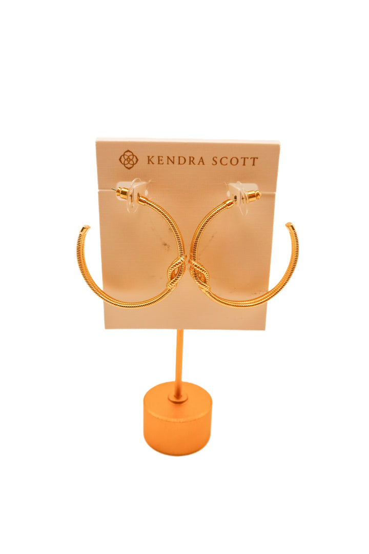 Kendra Scott gold knot open hoop earrings (retail $65)