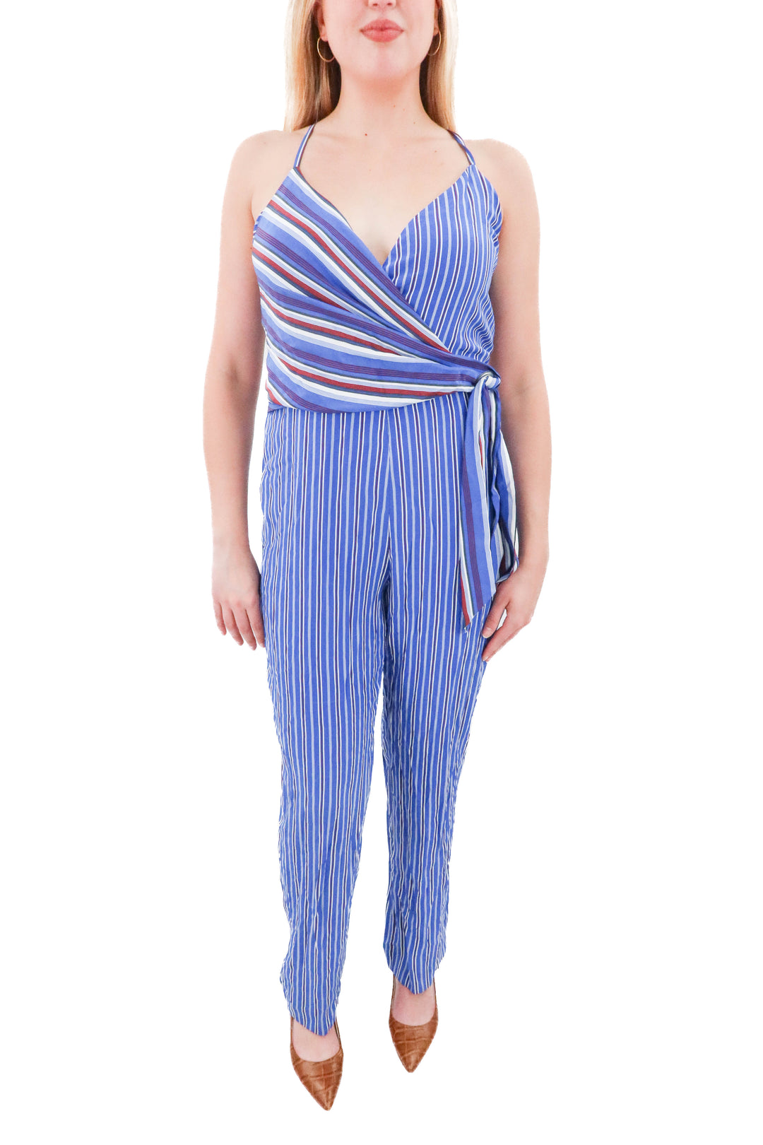 rag & bone blue striped jumpsuit (10; retail $388)