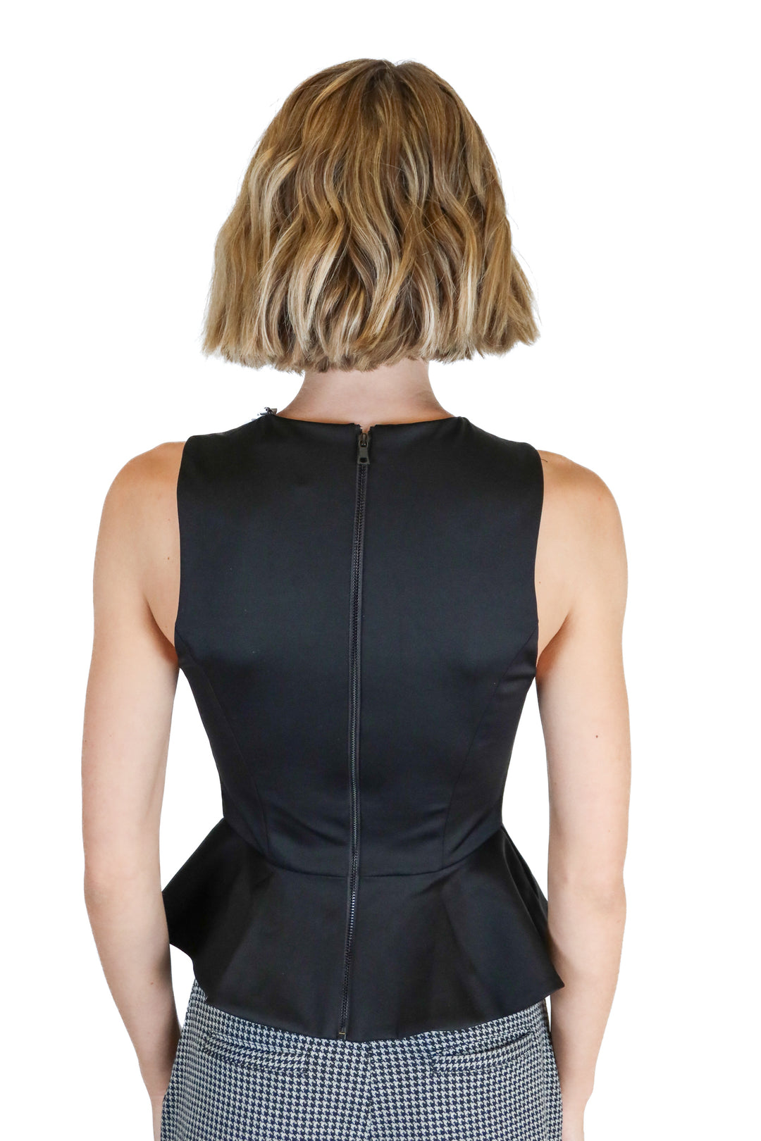 Alice + Olivia black peplum top NWT (XS; retail $250)