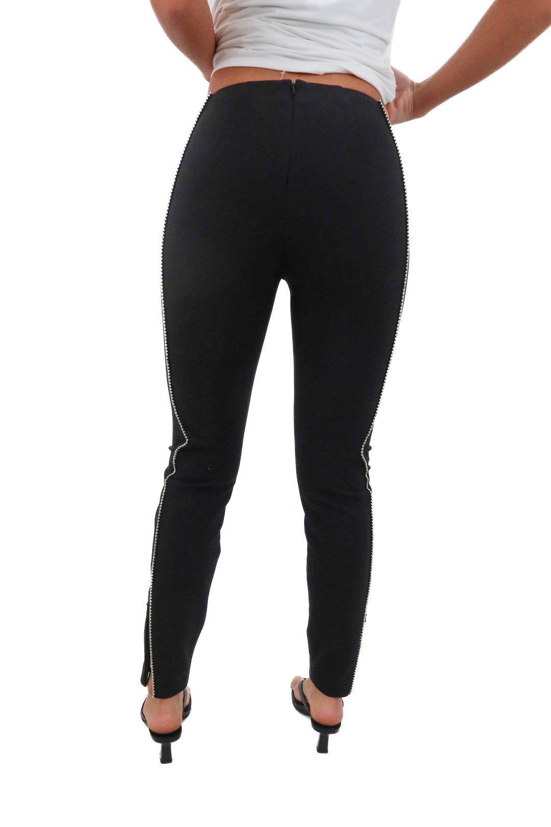 area black crystal lined pants (0; retail $695)