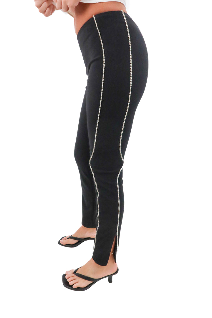 area black crystal lined pants (0; retail $695)