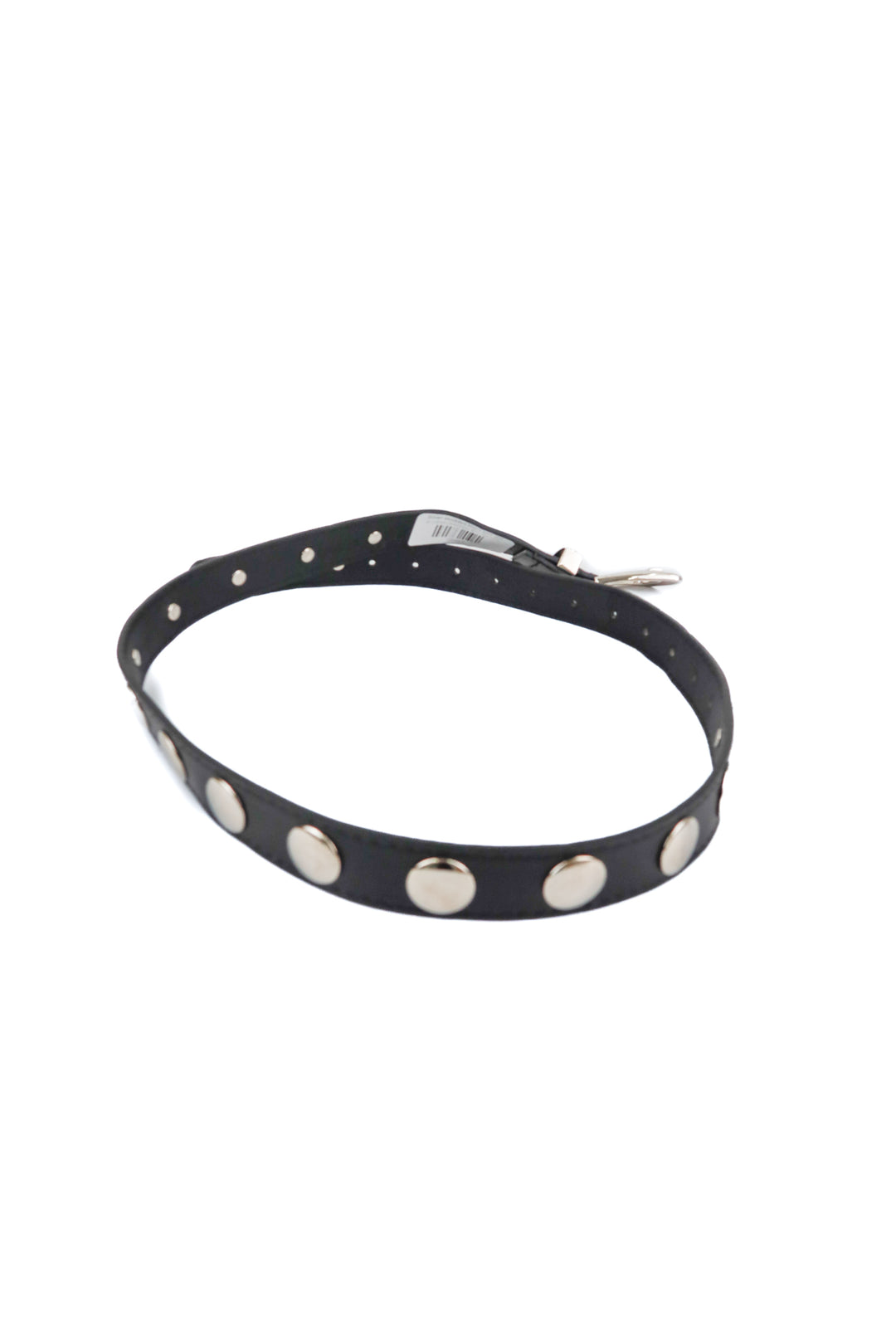 Silver studded black belt (M)