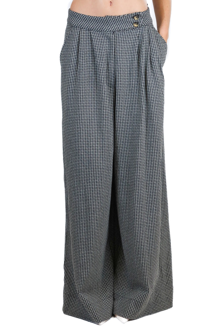Free People black/white printed flare trouser (XS)