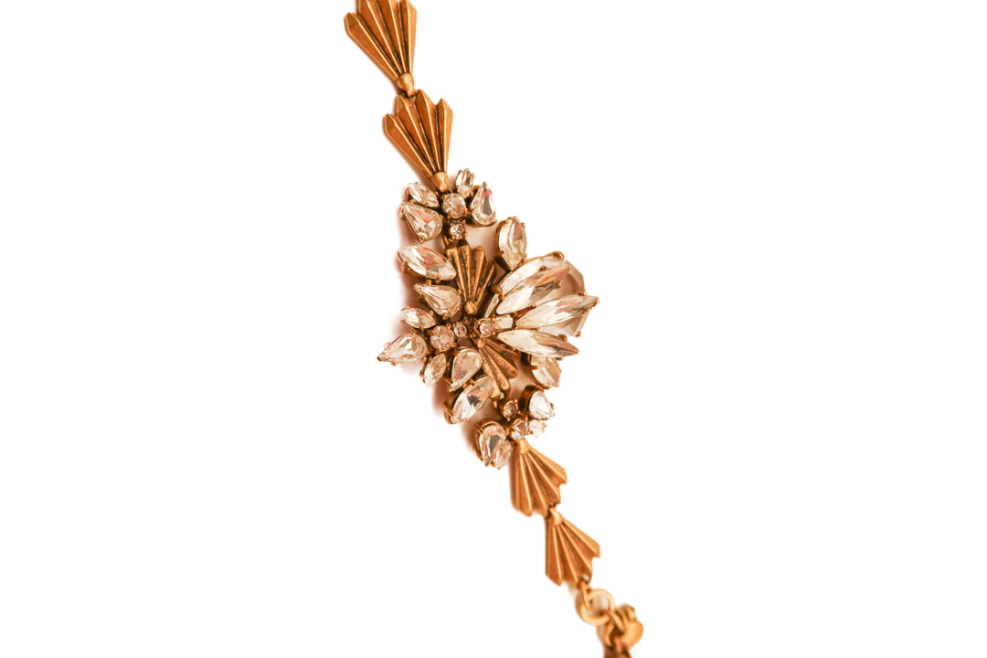 Large crystal/gold bracelet