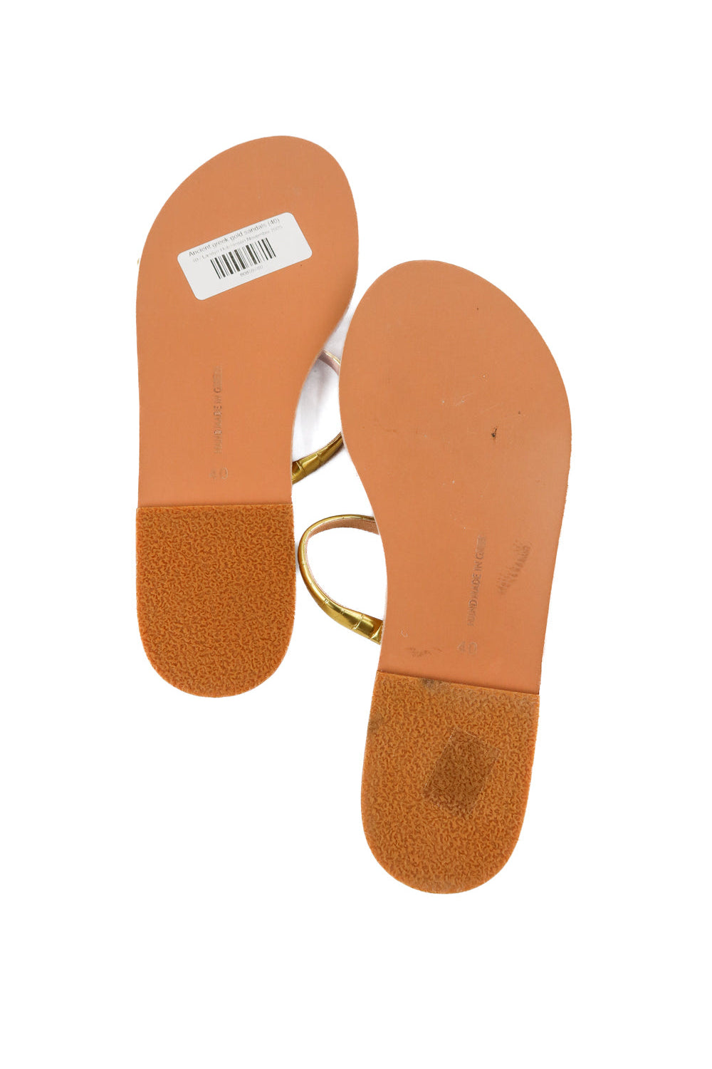 Ancient greek gold sandals (40; retail $230)