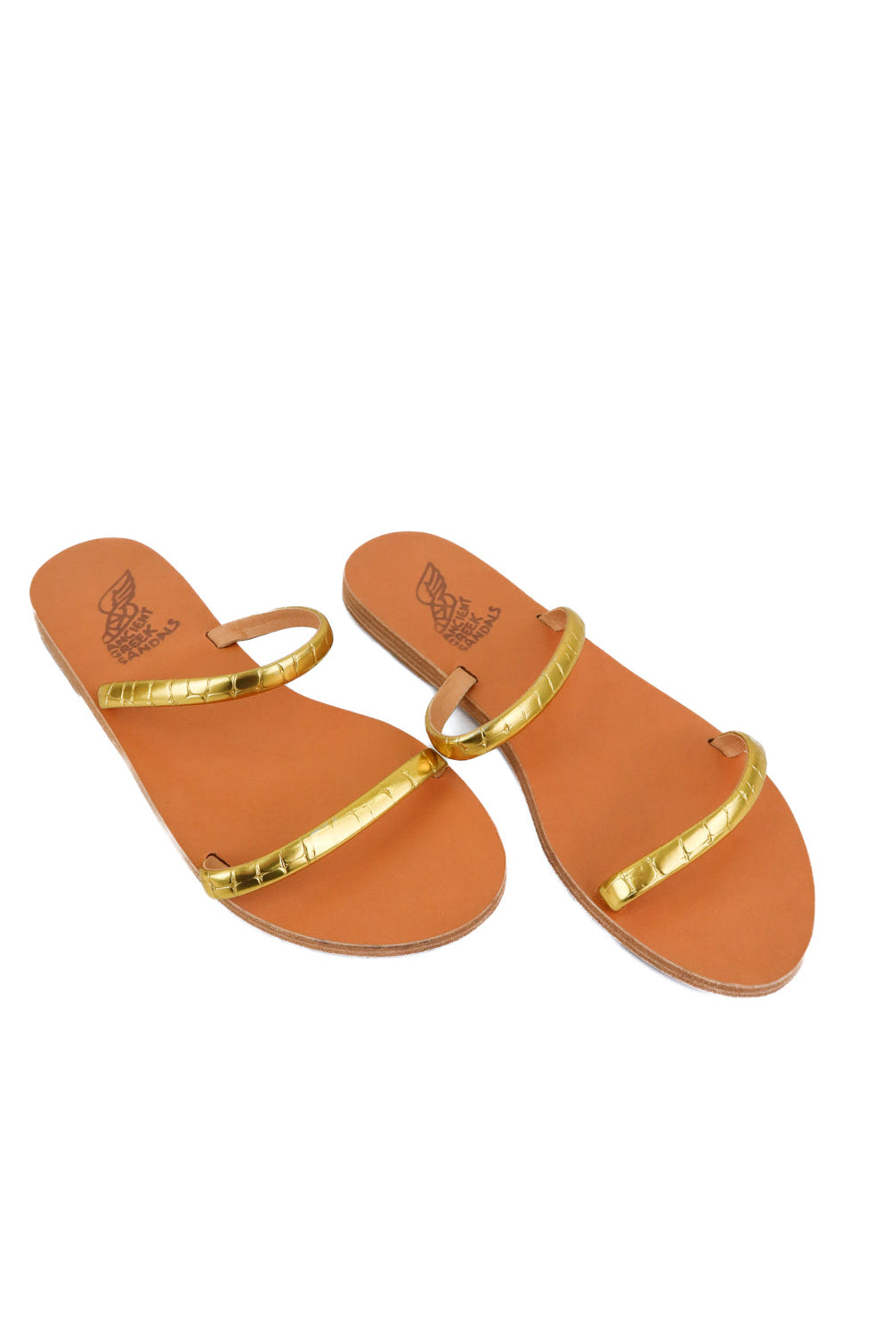 Ancient greek gold sandals (40; retail $230)
