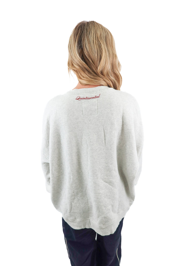 quintessential love grey "pookie" in red sweatshirt (XL; retail $74)