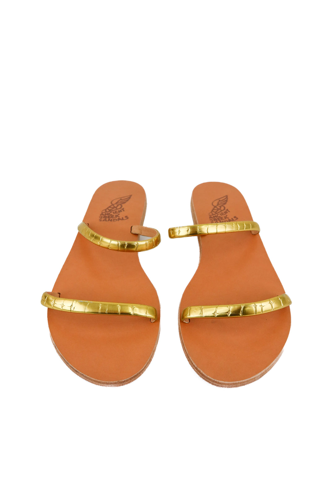 Ancient greek gold sandals (40; retail $230)