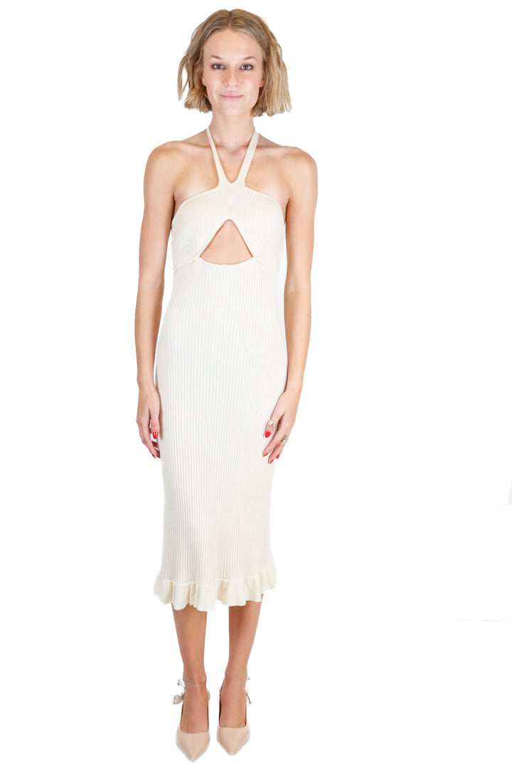 DH New York cream knit strapless midi dress NWT (XS; retail $259)