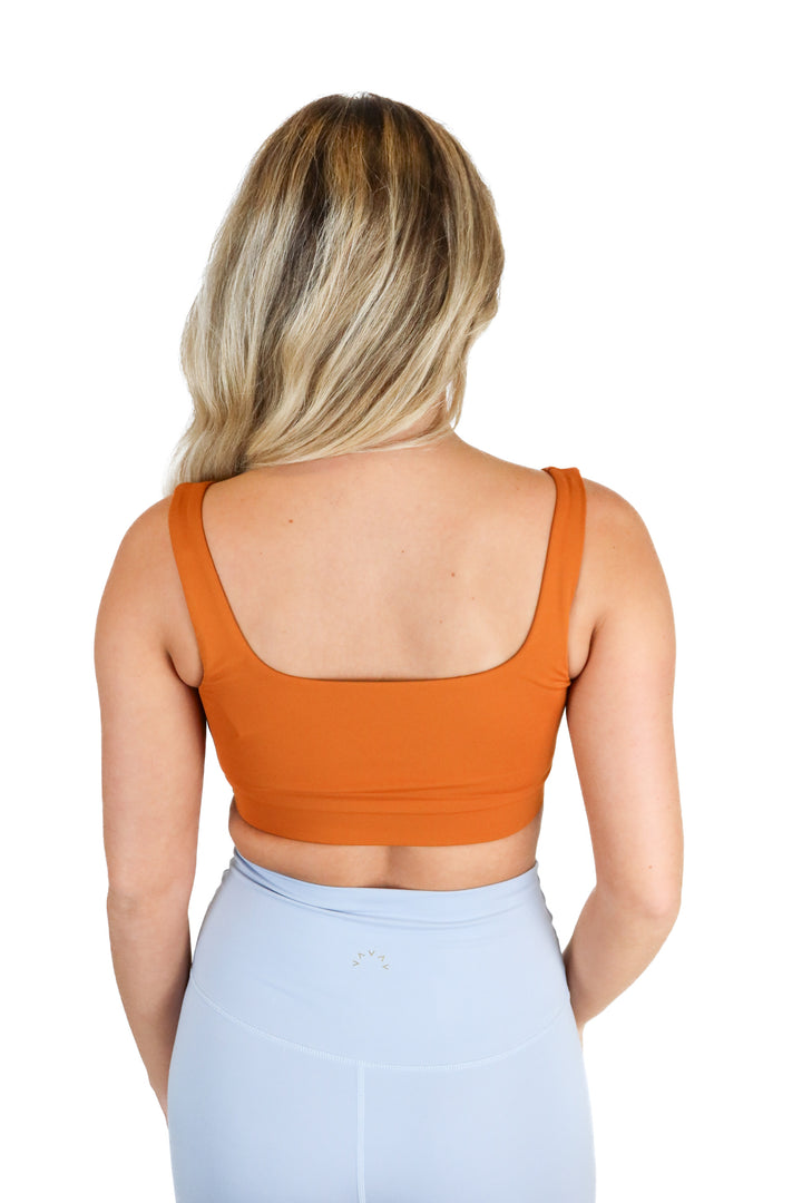 Rust Square Neck Sports Bra (*XS)