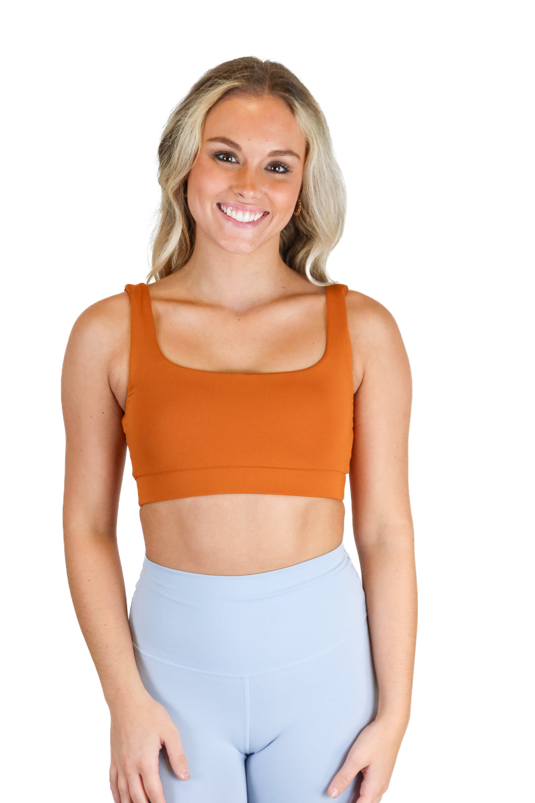 Rust Square Neck Sports Bra (*XS)