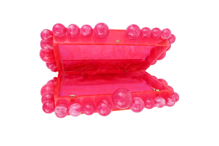 Pink bubble clutch