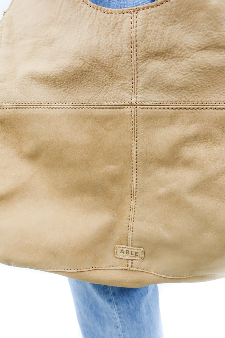 Able x Lauren Akins tan leather tote NWT