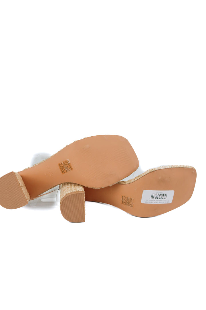 Oasis Society rattan heels (10; retail $80)