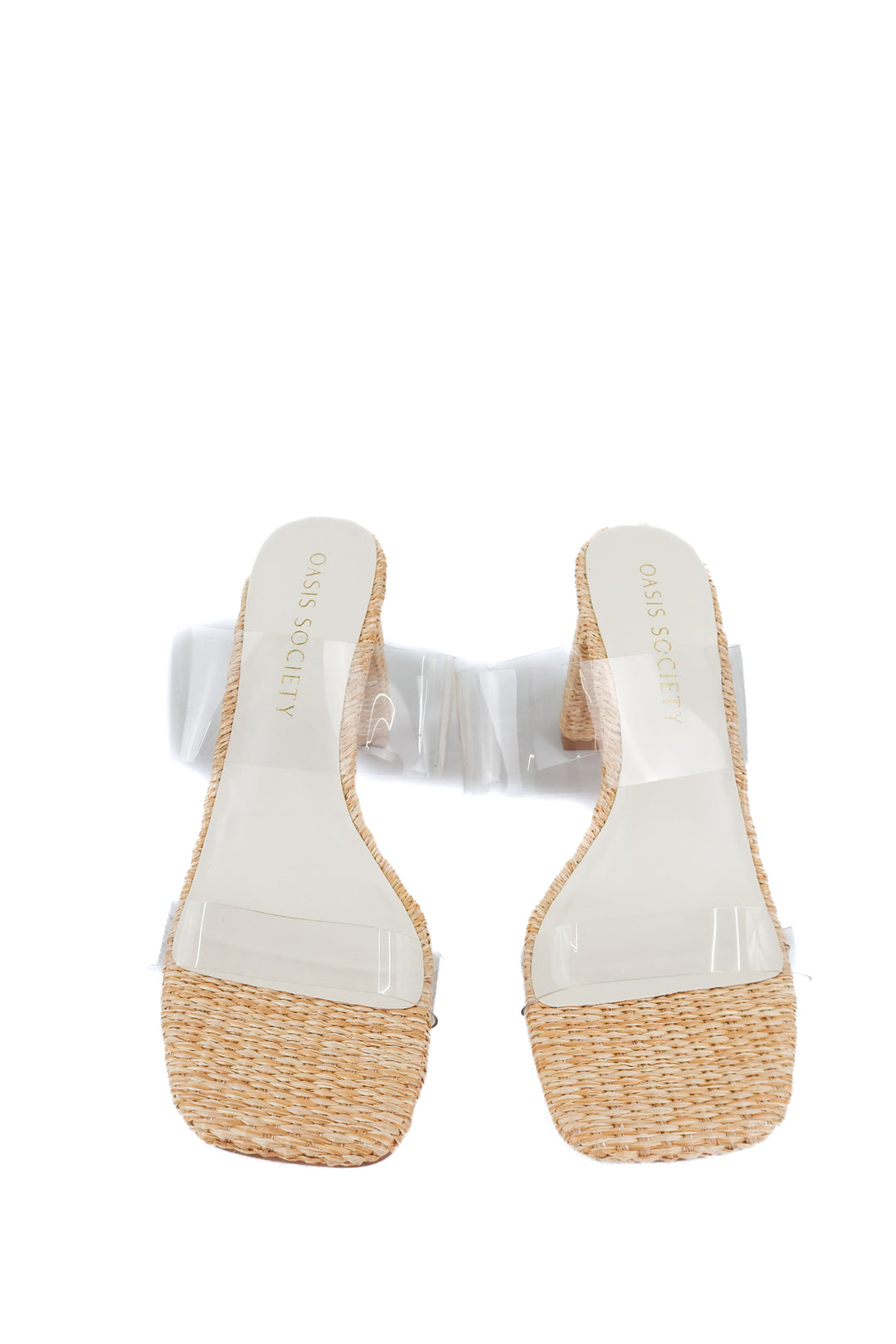 Oasis Society rattan heels (10; retail $80)